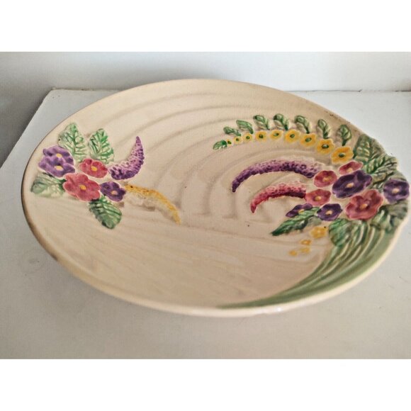 Vintage Wade Heath Bowl Rasied Floral 7 inch diameter x 1 3/4" high 1940's - Picture 8 of 9
